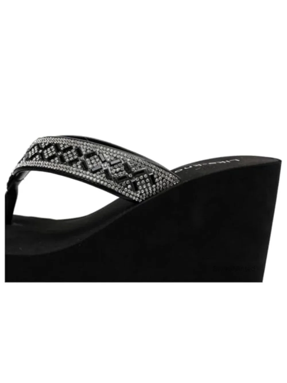 Women's Rhinestone Wedge Sandals Platform Flip Flops Wedding Heels